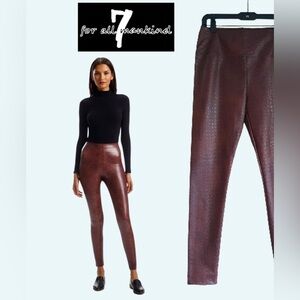 7 FOR ALL MANKIND Crocodile Faux Leather High Rise Legging Medium
